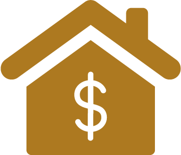 Mortgage loans icon of house with dollar sign